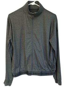 Under Armour Gray Full Zip Jacket | Lightweight Athletic Track Jacket Small